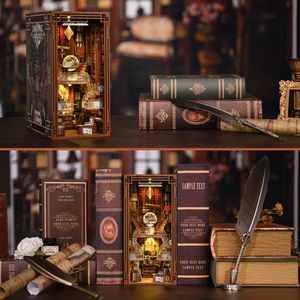 Minicity Hot Bán Dollhouse gỗ đồ nội thất thu nhỏ kệ sách chèn cuốn sách Nook-Beyond thư viện - Product Image 5