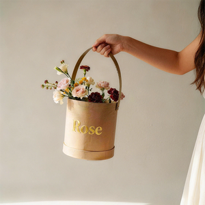 <strong>Custom</strong> Logo High Quality Luxury Wholesale <strong>Flower</strong> Cylinder Round Wedding Gift <strong>Box</strong> Packaging Paper Tube With Handle For Bouquets - Product Image 2