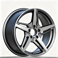 Rines Deportivos Ligeros de Acero de Alta Resistencia con Diseño de 5 Radios Mecanizados, Aptos para Mercedes Benz R17 R18 R19 JWL VIA, Color Gris Plateado