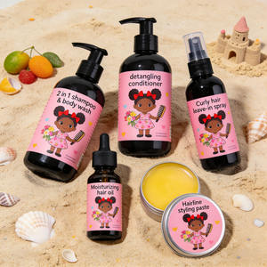 Kids Curly <b>Hair</b> Care Styling Set Organic Baby Shampoo Conditioner Detangling <b>Hair</b> <b>Growth</b> Oil <b>Spray</b> Edge Control - Product Image 4