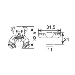 Laiton Antique armoire commode <span class=keywords><strong>animaux</strong></span> boutons de traction unique ours boutons de <span class=keywords><strong>tiroir</strong></span> - Product Image 2