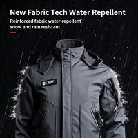 Ensemble veste et pantalon de travail hiver, doublé polaire, coupe-vent, avec capuche amovible, résistant à l'eau, pour la vente en gros