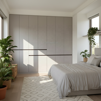 Armoire de rangement suspendue en panneaux de bois démontable grande capacité 2026 pour chambre à coucher, idéale pour la location et la maison, avec tiroirs