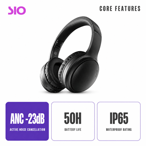 หูฟังไร้สายตัดเสียงรบกวน 50H ANC 40 มม. HiFi สเตอริโอ IP65 Type C สำหรับสำนักงาน การเดินทาง และการเดินทางประจำวัน - Product Image 4