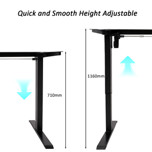 Scrivania Regolabile in Altezza per Casa e Ufficio, Facile da Montare, Colore Bianco e Nero, Moderna con Motore Singolo e Piano da 120cm - Product Image 4