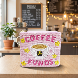 Monedero de algodón rosa con cuentas y cremallera, diseño floral bordado, para monedas, regalo personalizado para fiestas de Año Nuevo - Product Image 2