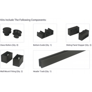 Porta Doccia Scorrevole Singola Quadrata di Alta Qualità <span class=keywords><strong>per</strong></span> Appartamenti, Facile Installazione, Chiusura Morbida, Accessori in Acciaio Inossidabile - Product Image 5