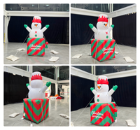 Bonhomme de neige gonflable de Noël personnalisé de 2 m de haut avec lumières LED, décoration gonflable de Noël, bonhomme de neige gonflable géant de Noël