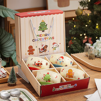 Ensemble de bols en céramique de Noël, compatibles micro-ondes, pour la maison, motif bonhomme en pain d'épices, bols à riz, bols à yaourt, petits bols, boîte cadeau, vaisselle de haute qualité