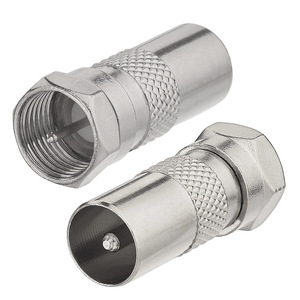Adaptateur F-TV 2PCS F Plug vers IEC DVB-T TV PAL Plug Adaptateur mâle pour DVB-T TV-Tuner brancher <span class=keywords><strong>Atari</strong></span> à la télévision numérique HD - Product Image 1