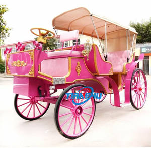 Diskon kereta kuda wisata Cinderella kualitas tinggi kereta tamasya pernikahan elektrik 2 baris mewah klasik - Product Image 2