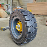 Ensemble de roues pivotantes arrière en caoutchouc à démontage rapide avec moyeu et axe en acier pour le déplacement de conteneurs