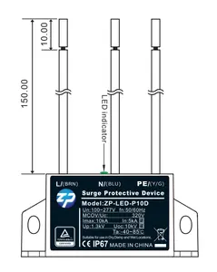 Harga manufaktur koneksi paralel seri Surge Suppressor pelindung Surge luar ruangan untuk lampu jalan Led 65W