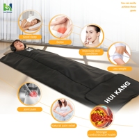 Couverture de sauna infrarouge lointain portable noire et imperméable pour la perte de poids et la détoxification