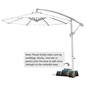 Alta calidad 3M UV tratamiento Banana Big Bend manivela colgante paraguas <span class=keywords><strong>Patio</strong></span> paraguas gran oferta paraguas voladizo al aire libre - Product Image 2