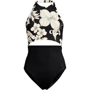 Women's Halter Monokini High Leg One Piece <b>Swimsuit</b> Crop <b>Top</b> Digital Print Spandex Nylon Stretch Swimwear - Product Image 3