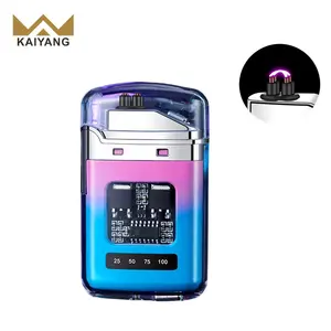 USB Charging Lighter Cool Mini Transparent Case Waterproof Electric Cigarette Lighter With Battery Indicator