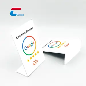 Custom Printing QR Code NFC Durable Table PVC for Google Review at Restaurant
