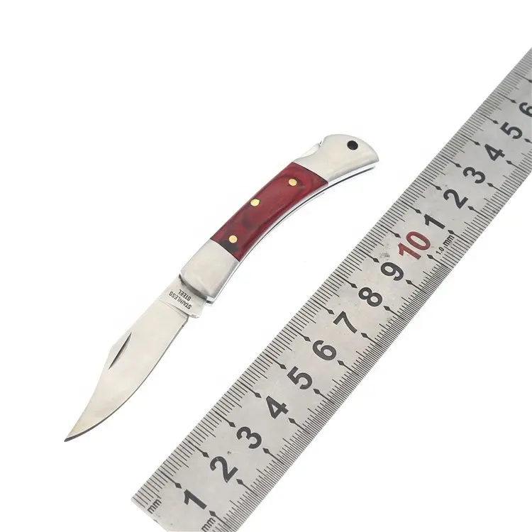 New Product stainless steel blade color wood handle outdoor folding mini knife