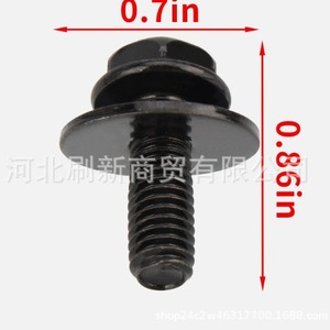 Vis automobile M6 x 16 mm avec rondelle, fixation métallique universelle pour la réparation de carrosserie automobile - Product Image 2