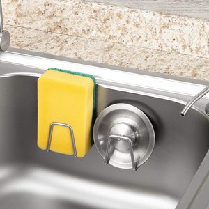 Support adhésif pour éponges de cuisine en acier inoxydable, organisateur de <span class=keywords><strong>rangement</strong></span>, support de séchage adhésif, crochets muraux - Product Image 2
