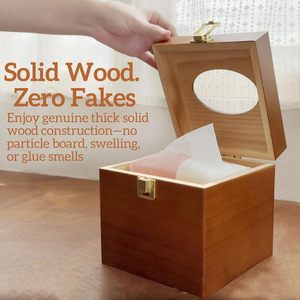 Décoration d'intérieur, accessoires <span class=keywords><strong>de</strong></span> salle <span class=keywords><strong>de</strong></span> bain, boîte à mouchoirs carrée en bois, boîte à mouchoirs décorative en bois <span class=keywords><strong>cube</strong></span> <span class=keywords><strong>avec</strong></span> couvercle - Product Image 4