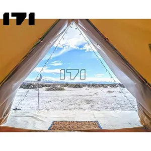 Ngoài trời trắc địa Dome glamping lều 4 lớp vải rắn gỗ yurt Dome chuông Lều Inflatable Lều chuông