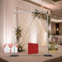 Kit de support portable en aluminium pour rideaux, trépied réglable robuste pour toile de fond, idéal pour événements, fêtes, mariages, décoration, structure de scène rapide