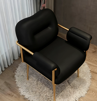 Fauteuil de manucure confortable et moderne en métal pour salon de beauté, style minimaliste, avec table de maquillage intégrée