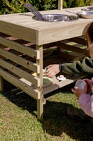 Table sensorielle moderne en bois pour l'eau et le sable, pour bébés et enfants, à utiliser en extérieur