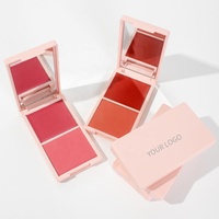 Fard à paupières rose, fard à joues végétalien longue durée, crème en poudre personnalisée, maquillage, surligneur et fard à joues, Palette, marque privée, vente en gros