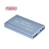 FJGEAR Tarjeta de captura de video HDMI 4K, USB 3,0 para 4096x2160 60Hz HDR, con caja de aleación de aluminio Plug and Play con zoom OBS