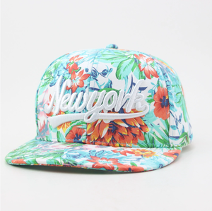 <span class=keywords><strong>Miami</strong></span> Beach Tropical Impreso Deportes Béisbol Bordado 3D Sombrero de ala plana Logotipo floral Imagen deportiva - Product Image 6