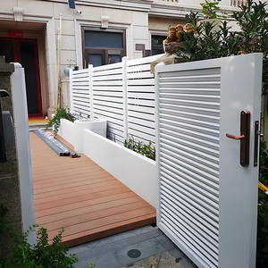 Clôture en aluminium, matériau métallique moderne, design de clôture de jardin, revêtement en poudre, clôture de délimitation personnalisée à lattes - Product Image 2
