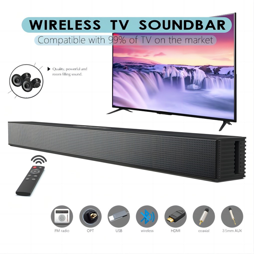 サウンドバー BS-18B BS-18B 40W TV Soundbar Wireless BT 5.3 8H Playtime HDMI ARC