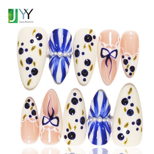 <span class=keywords><strong>Uñas</strong></span> Postizas de Gel 3D Pintadas a Mano, Diseño Nuevo, Venta al Por Mayor, Muy Buena Calidad, <span class=keywords><strong>Uñas</strong></span> Acrílicas Hechas a Mano, Forma Almendrada, para Mujer - Product Image 1