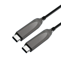 Kabel Ekstensi AOC Tipe-C 4K 60Hz 5Gbps Transmisi Sinyal Serat Optik Selubung PVC Kabel Jarak Jauh 50M untuk Monitor