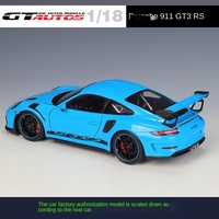 Coche de Metal Fundido a Presión, Escala 1:18, Welly GTA1:18 P Orsche GT3 RS, Superdeportivo Coleccionable, Modelo de Coche de Aleación, Juguete