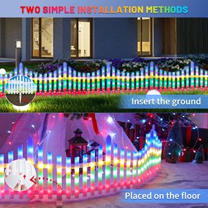 Neue solar betriebene oder Plug-In-LED-Weihnachts zaun leuchten mit acht wellenförmigen Paneelen Ideal für Landschaften im Freien - Product Image 5