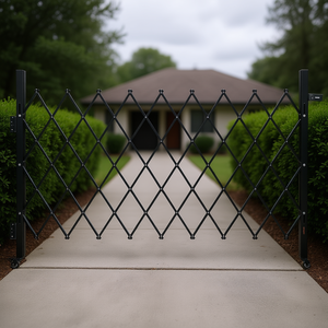 Barrière escamotable en acier à ciseaux pliables, verrouillable, à commande manuelle, pour extérieur, design industriel - Product Image 3