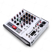TNH Console de mixage professionnelle MIC-4H à 4 canaux, contrôleur DJ, console de mixage audio pour tableau de mixage DJ à effet 99 DSP intégré
