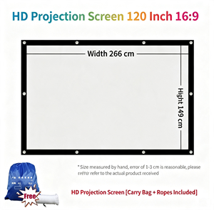 Pantalla de Proyección Móvil Plegable para Exteriores, Relación de Aspecto 16:9/4:3, Tela de Lona, Cualquier Tamaño Personalizable - Product Image 6