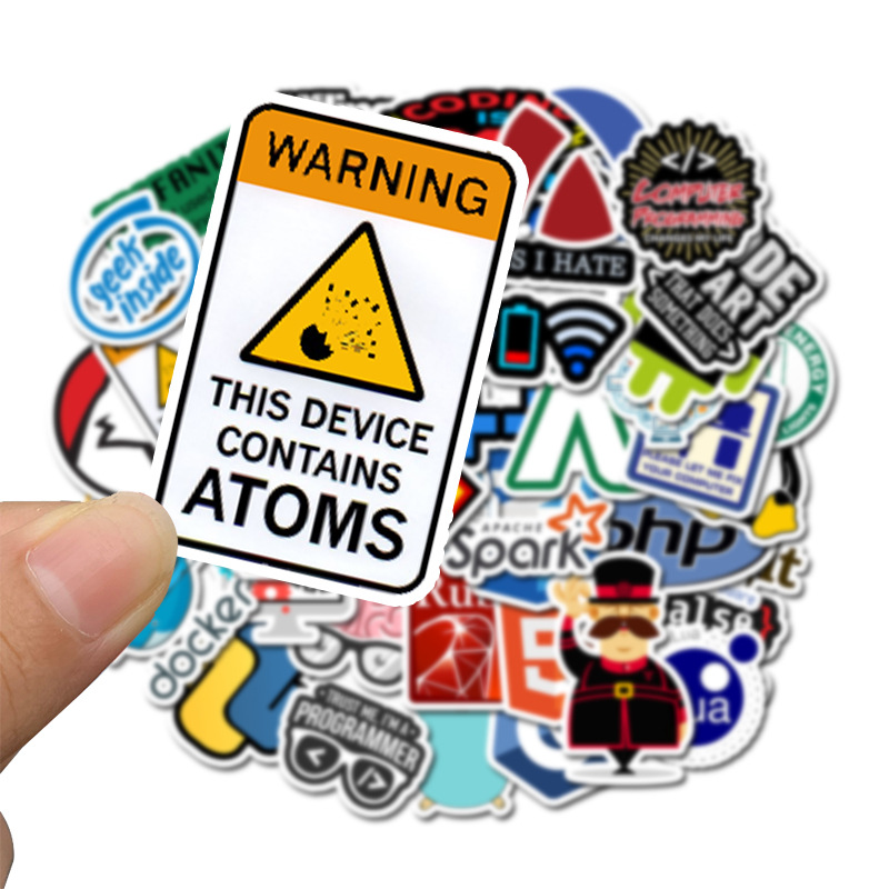 Custom Free Cut DIY Programmer Computer Language Laptop Vinyl Decal PVC Sticker(50pcs)