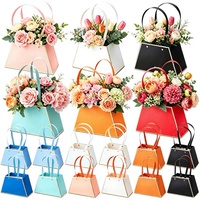 Boîtes en carton pour bouquets floraux, recyclables, pour arrangements de remise de diplômes, mariage, fête, sac cadeau portable pour fleurs avec poignée