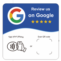 Plaque de commentaires Google personnalisée avec logo WeiTai, en PVC/acrylique, puce NFC/RFID 213, 13,56 MHz, étanche, taille 120*120 mm/100*100 mm