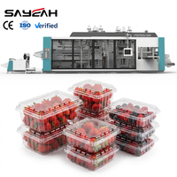 Hoge snelheid multi-station drukvormmachine voor PET aardbeiendozen, fruitclamshells en voedselcontainers