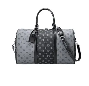 OEM Atacado Personalizado Saco De Viagem De Couro Duffel Gym Sports Luxo Weekender Carry On Bag Leather Duffle Bag
