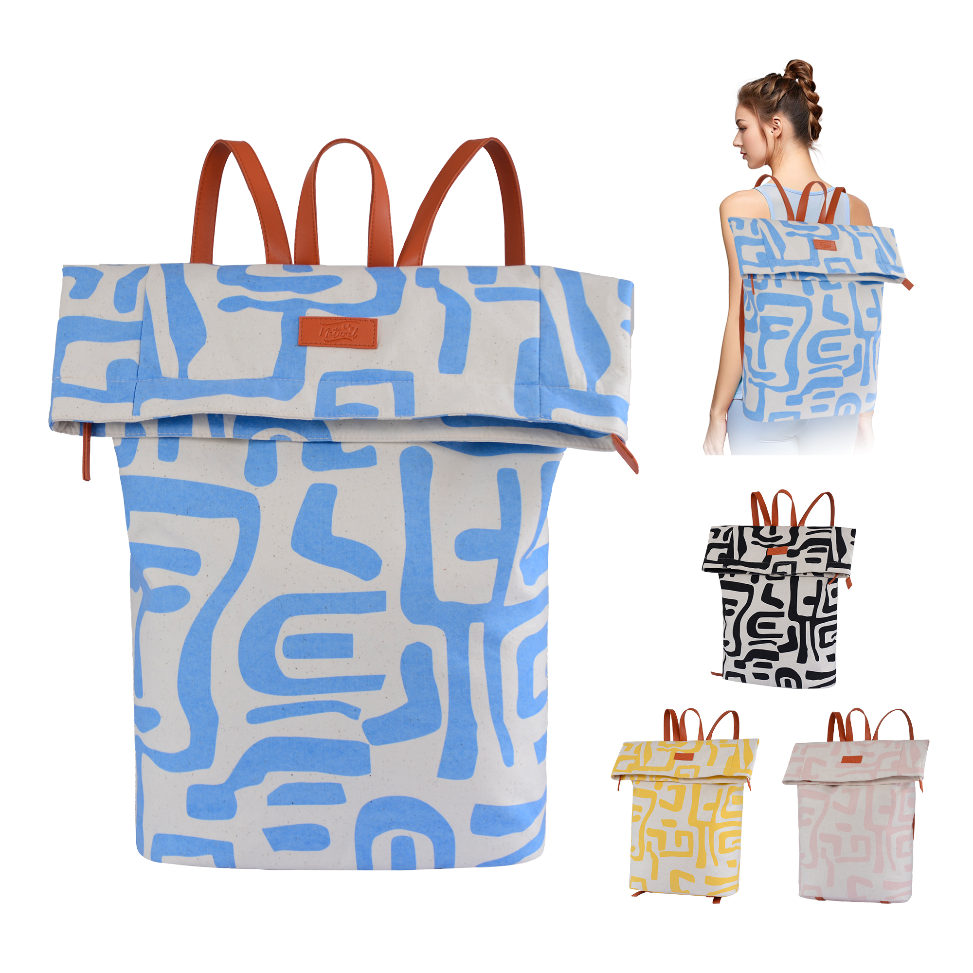 Cotton Backpack Light Weight Bag Daily Use