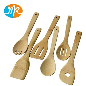 Wooden Kitchen Serving Utensil Set Bamboo Spatula Spoon Turner