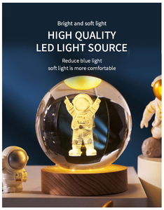 Quả Cầu Pha Lê Sáng Tạo Quả Cầu Hệ Thống Năng Lượng Mặt Trời Khắc Laser 3D Hành Tinh Phi Hành Gia Trái Đất Kèm Công Tắc Cảm Ứng Đèn LED Quà Tặng Sinh Nhật - Product Image 6